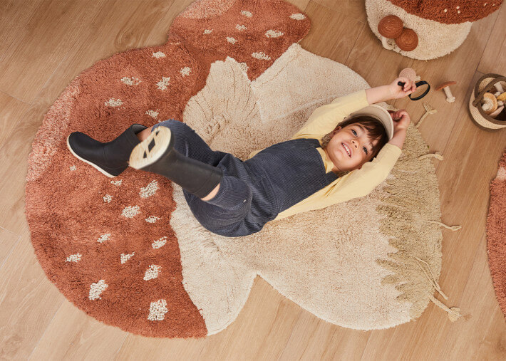 Tapis enfant original forme champignon -...
