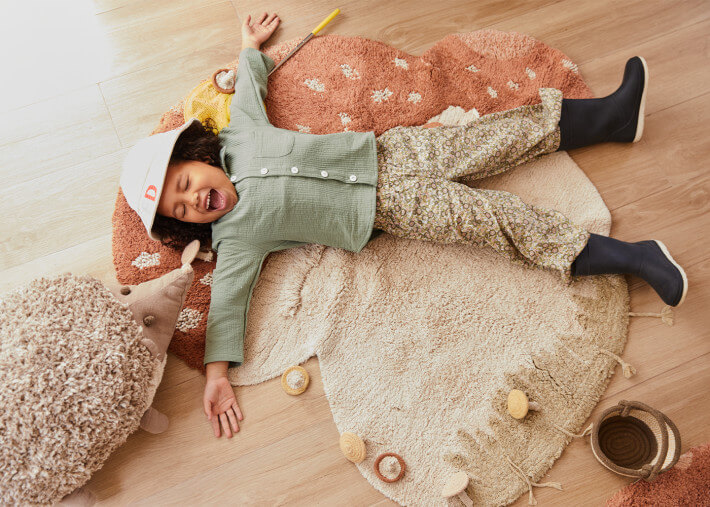 Tapis enfant original forme champignon -...