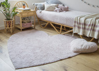 Tapis enfant coeurs rose très doux et lavable - Puffy par Lorena Canals