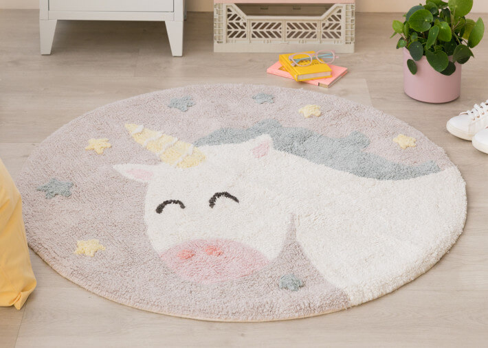 Tapis licorne forme ronde - Believe in yourself...