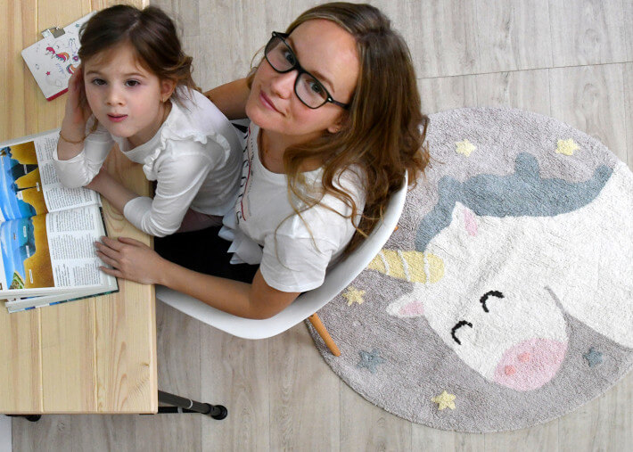 Tapis licorne forme ronde - Believe in yourself...