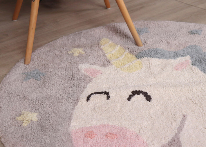 Tapis licorne forme ronde - Believe in yourself...