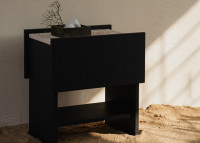 Table de nuit en chêne et marbre - Noto par Un'Common
