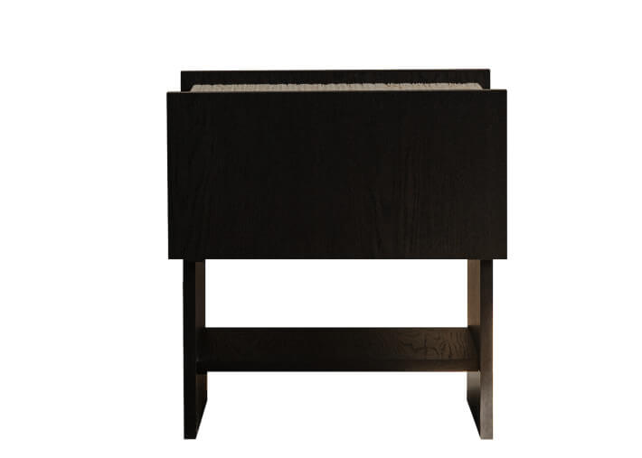 Table de nuit en chêne et marbre - Noto par...