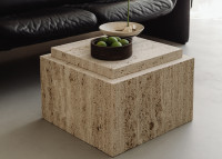 Table d'appoint en marbre Travertin - Bari par Un'Common