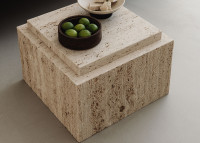 Table d'appoint en marbre Travertin - Bari par Un'Common