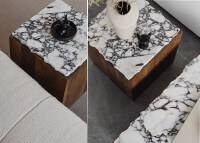Table d'appoint en marbre en chêne et marbre- Pera par Un'Common