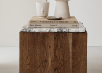 Table d'appoint en marbre en chêne et marbre- Pera par Un'Common
