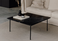 Table basse pieds acier et plateau en marbre noir - Brushh par Un'Common