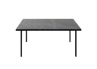 Table basse pieds acier et plateau en marbre noir - Brushh par Un'Common
