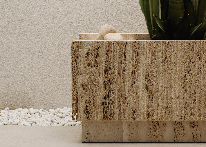Jardinière en marbre Travertin beige - Lido par...