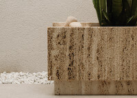 Jardinière en marbre Travertin beige - Lido par Un'Common