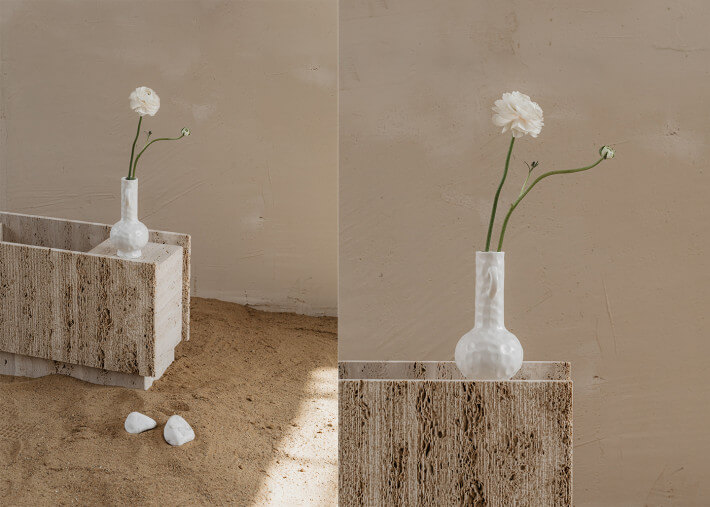 Jardinière en marbre Travertin beige - Lido par...