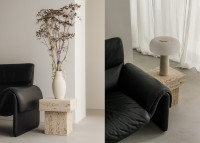 Table d'appoint en marbre beige - Oro par Un'Common