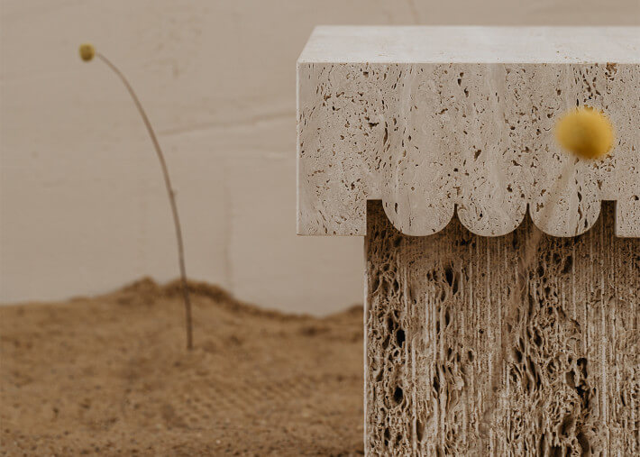 Table d'appoint en marbre beige - Oro par...