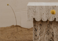Table d'appoint en marbre beige - Oro par Un'Common