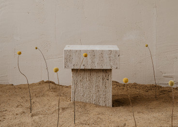 Table d'appoint en marbre beige - Oro par Un'Common
