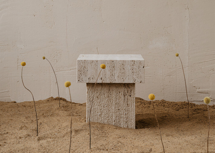 Table d'appoint en marbre beige - Oro par...