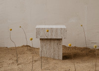 Table d'appoint en marbre beige - Oro par Un'Common