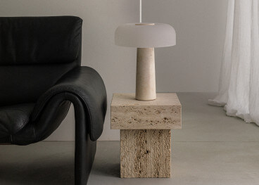 Table d'appoint en marbre beige - Oro par Un'Common 2