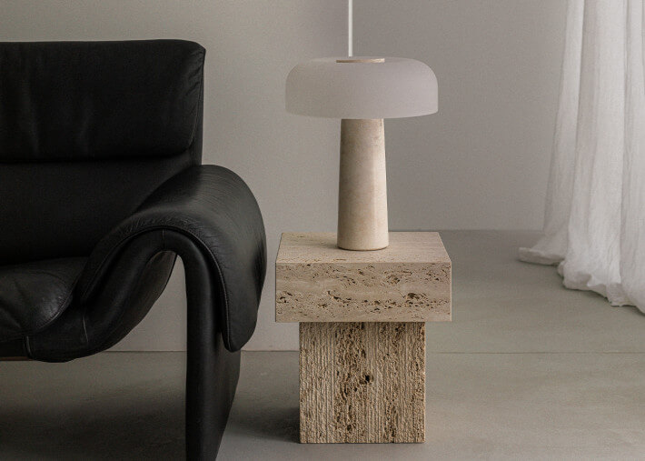 Table d'appoint en marbre beige - Oro par...