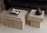 Table d'appoint en marbre beige - Oro par Un'Common