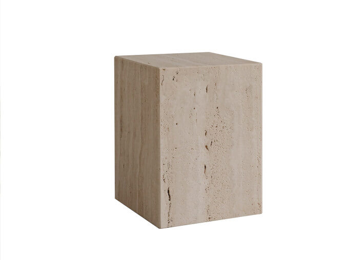 Cube block en marbre - Coi Travertin par Un'Common