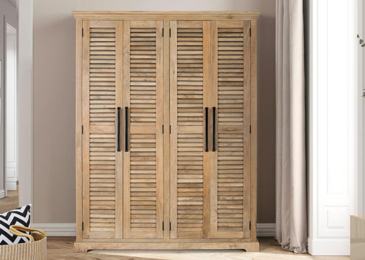 Armoire double en bois de manguier naturel par...