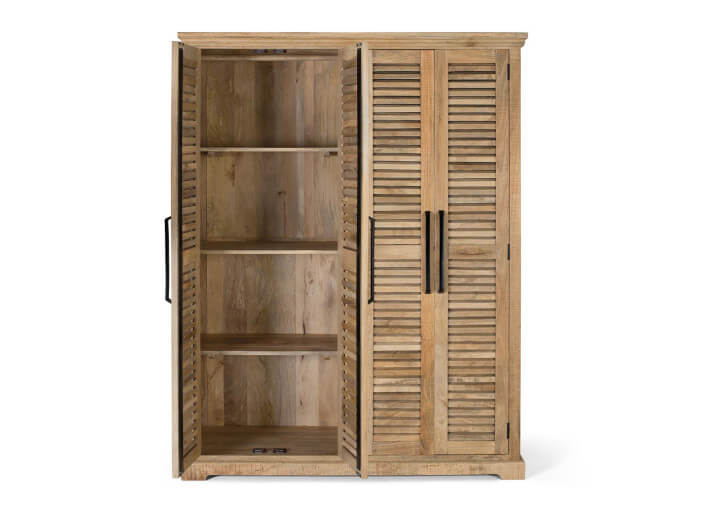 Armoire double en bois de manguier naturel par...