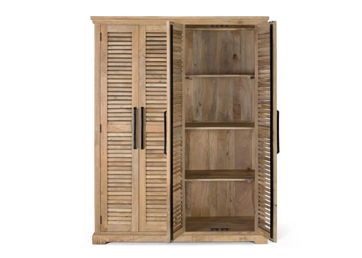 Armoire double en bois de manguier naturel par...