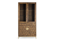Vitrine en bois massif manguier et métal par Giner & Colomer