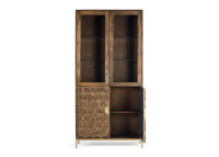 Vitrine en bois massif manguier et métal par Giner & Colomer