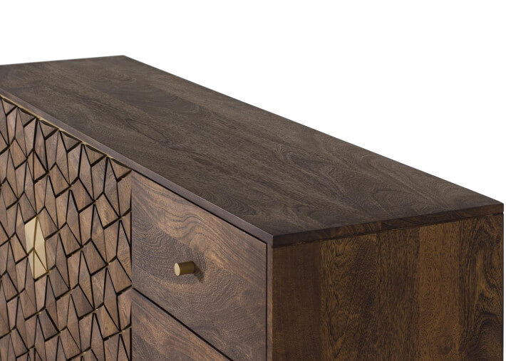 Buffet en bois manguier 2 portes 3 tiroirs par...