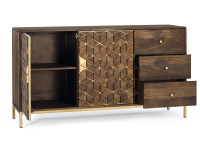 Buffet en bois manguier 2 portes 3 tiroirs par Giner & Colomer