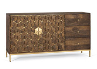 Buffet en bois manguier 2 portes 3 tiroirs par Giner & Colomer