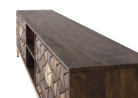 Meuble TV 4 portes bois de manguier et socle métal - Giner & Colomer