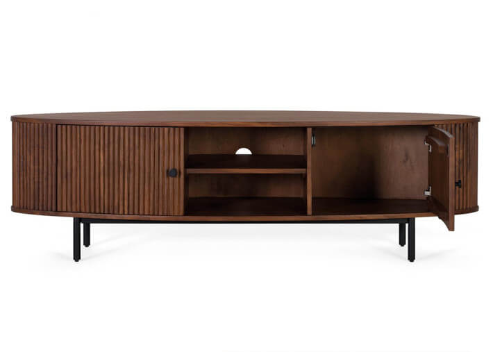 Meuble TV avec 2 portes en bois d'acacia par...