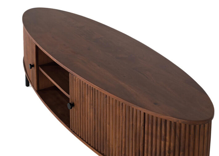 Meuble TV avec 2 portes en bois d'acacia par...
