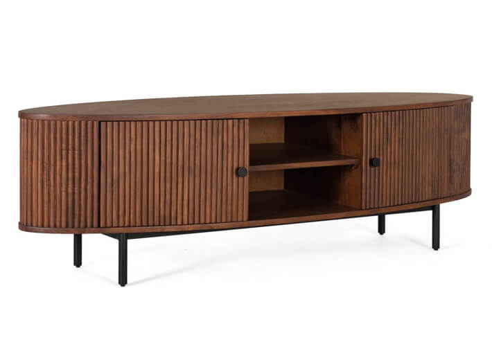 Meuble TV avec 2 portes en bois d'acacia par...