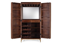 Meuble bar en bois de manguier et métal par Giner & Colomer