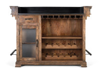 Comptoir de bar en bois en manguier et métal par Giner & Colomer