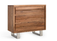 Commode en bois d'acacia et métal 3 tioirs par Giner & Colomer