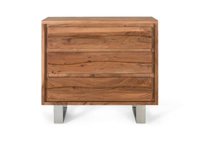 Commode en bois d'acacia et métal 3 tioirs par...