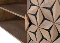Meuble TV 2 portes 2 étagères en bois de manguier - Giner & Colomer