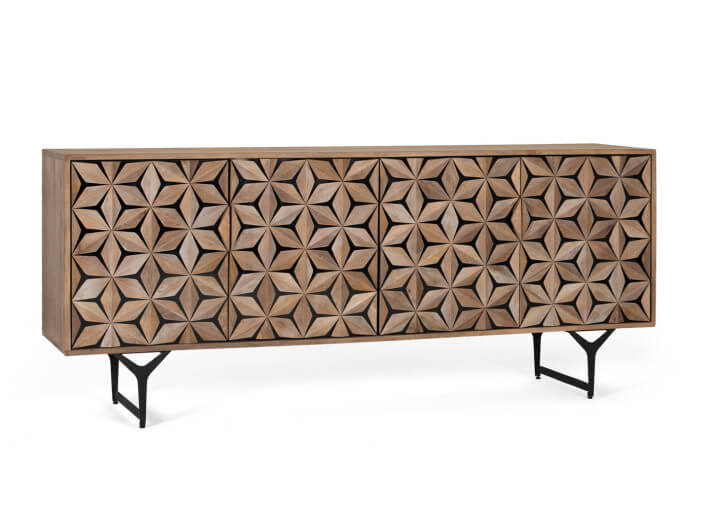 Buffet 4 portes en bois de manguier L 177 cm...