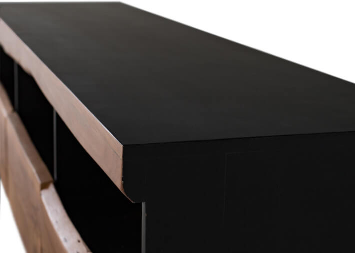 Meuble TV en bois d'acacia et noir avec...