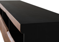 Meuble TV en bois d'acacia et noir avec éclairage par Giner & Colomer