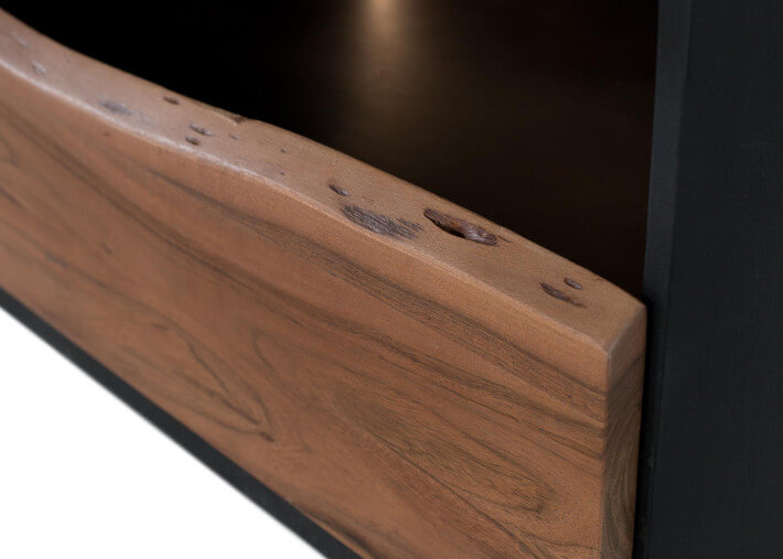 Meuble TV en bois d'acacia et noir avec...