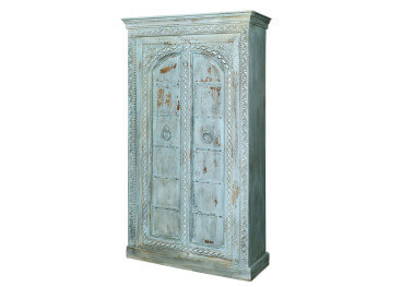 Armoire bleue en bois de manguier par Giner & Colomer 2