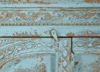Buffet bleu en bois de manguier 4 portes par Giner & Colomer